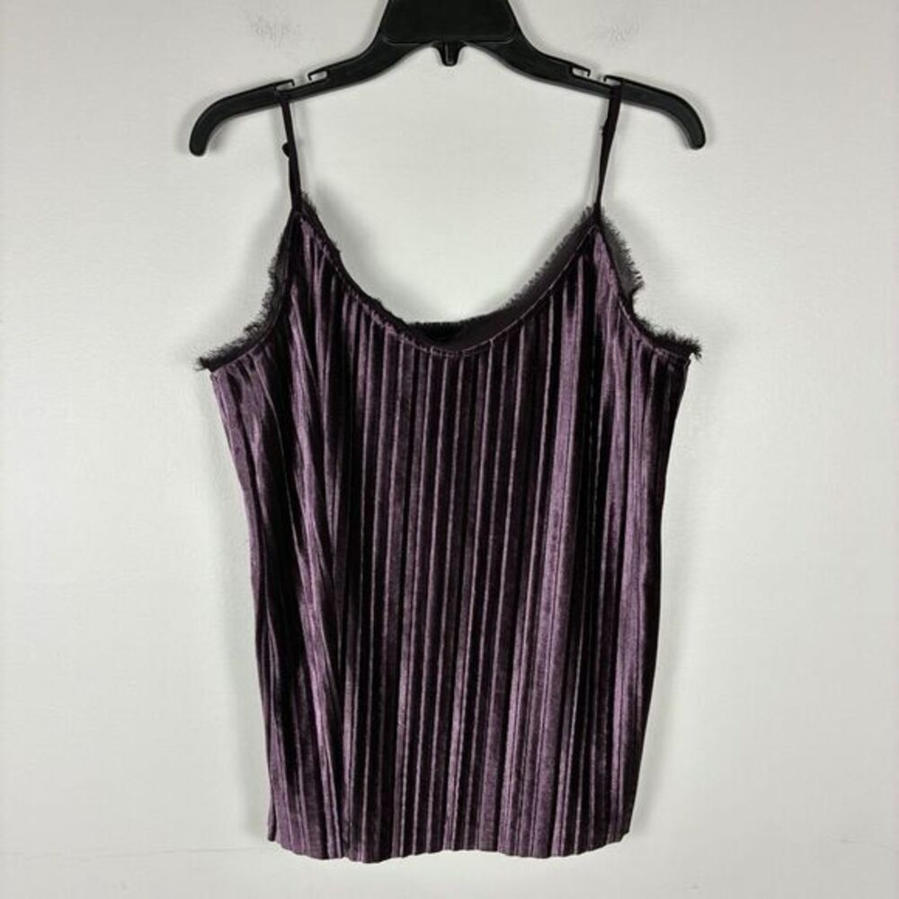 Whimsigoth Velvet Cami Top Sz M Purple Pleated Dark Witchy Goth